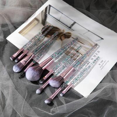 Colorful Makeup Brush Set Glitter Shinny Crystal Foundation Blending Power Cosmetic Beauty Make Up Tool Set