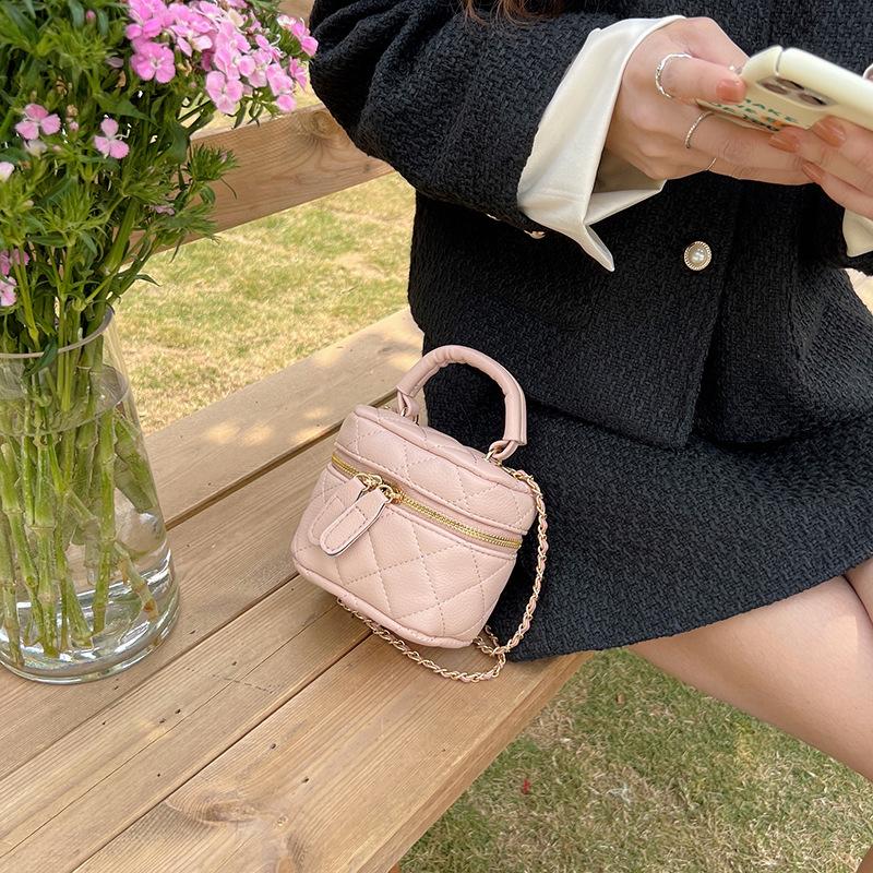 Mini dygsniuotas grandinės deimantinis languotas moteriškas krepšys Madinga Mini dizainerio rankinė Aukštos kokybės PU moteriškas mažas krepšys