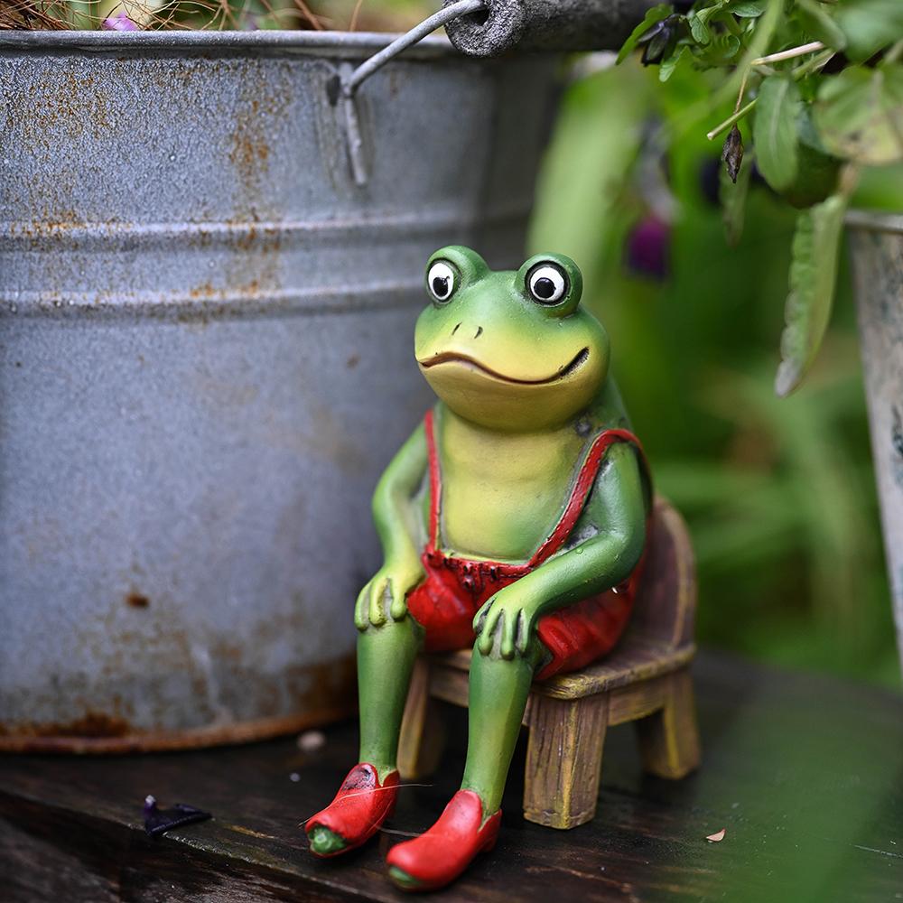 Frog Ornaments Garden Decoration Ornaments Balcony Courtyard Cute Home Decor On Desk Pastoral Ornaments Thinking Frog