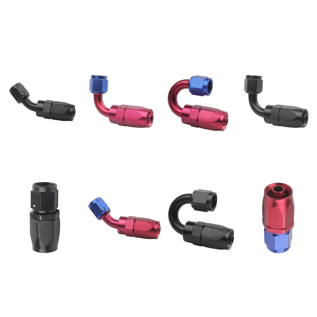 Anoized Aluminium Swivel 0 45 90 180 Degree AN6 Hose End Fitting Adaptor