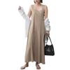 Jungle Jalopy Sleeveless Solid Casual WK-0506 Women's Dress, Maxi/Long Length, Color, Top, Cotton, Spring/Summer, Gray/Beige, M-L
