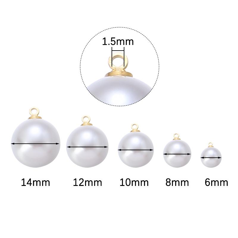 20Pcs/Lot Imitation Pearl Pendants White ABS Pearl Half Hole Beads for Jewelry Making DIY Necklace Earrings Charms Accessories