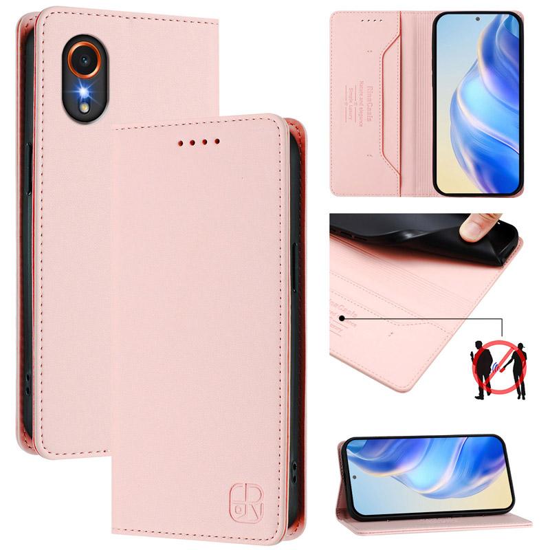 Luxury Leather Case For Samsung Galaxy XCover 4/XCover 4S/XCover 6Pro/XCover 7 RFID Blocking Card Slot Magnetic Attraction Stand Shockproof Flip Cover