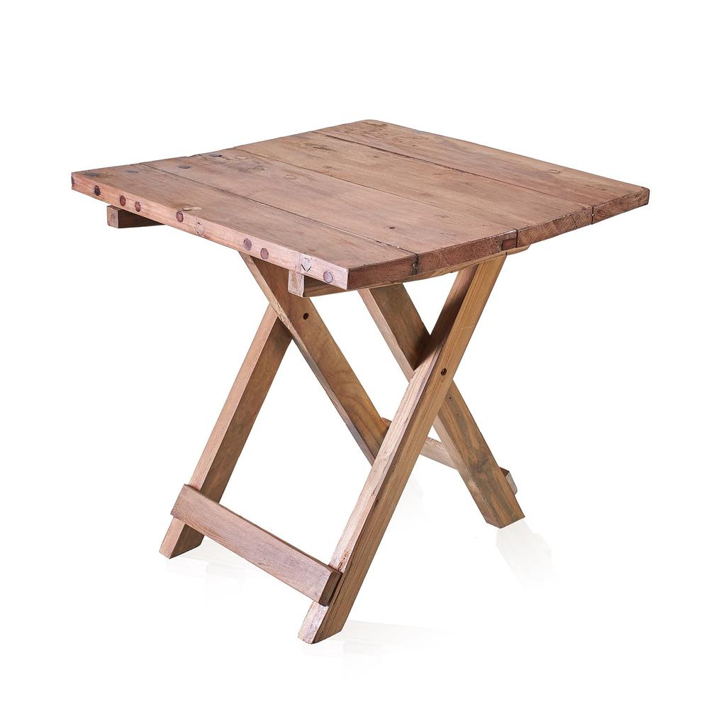 Folding Square Coffee Table - Recycled Wood 50cm