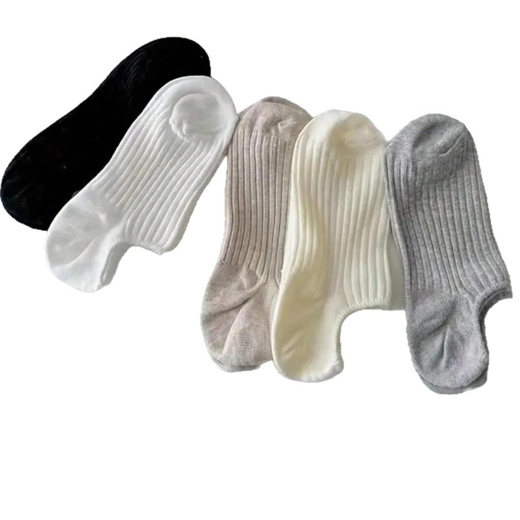 Japanese Style Non-Slip Low-Cut Women's Boat Socks - Breathable, Odor-Resistant, Invisible, Solid Color Antibacterial Design.