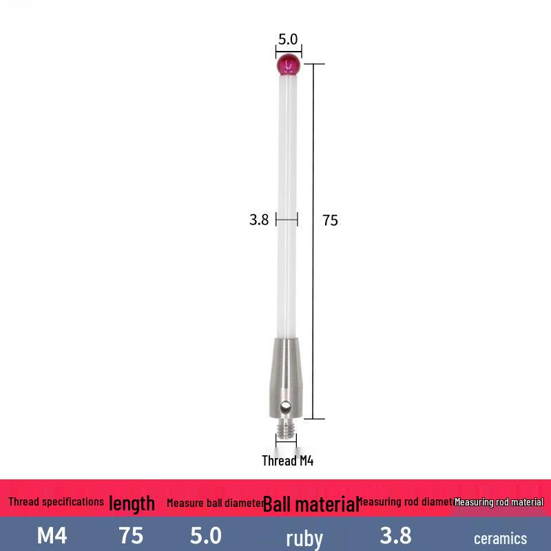 M4 Ceramic Rod Touch Probe - Jewel A-5000-3709/372