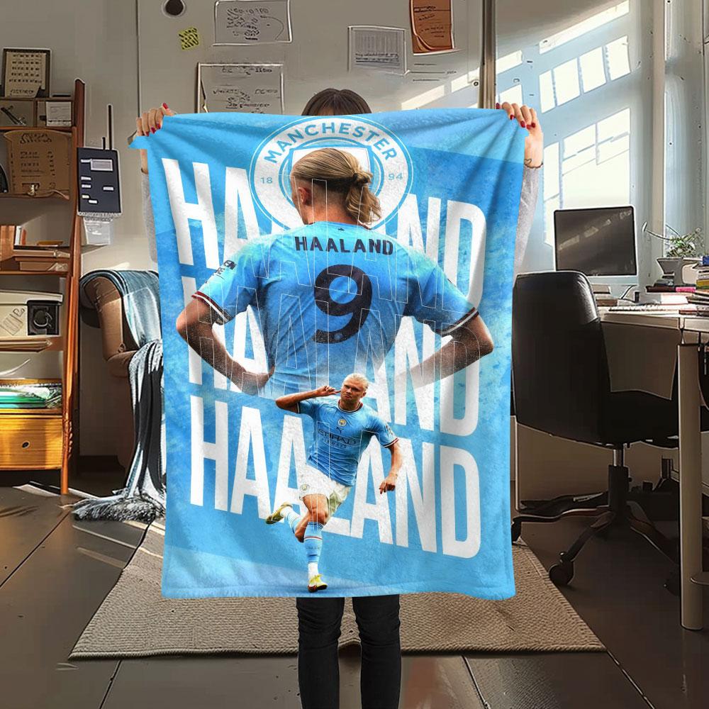 Affiche Haaland Couverture en Flanelle, Haute qualité Confortable pour Toutes les Saisons, Décoration Intérieure, Chaleur et Confort