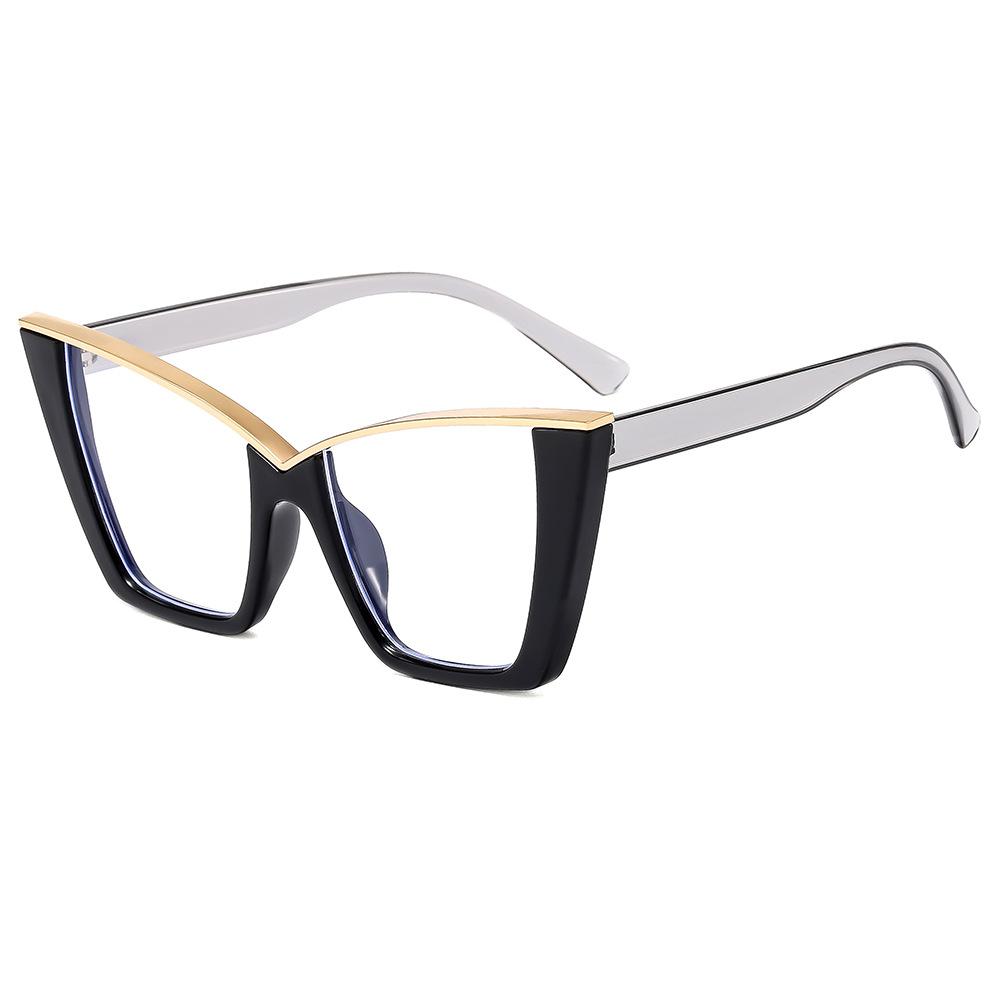 Cat'S Eye Large Frame Anti-Blue Light Flat Glasses Personalized Eyeglasses Frame Trend Net Red Ins Fashion Eyeglasses Frame
