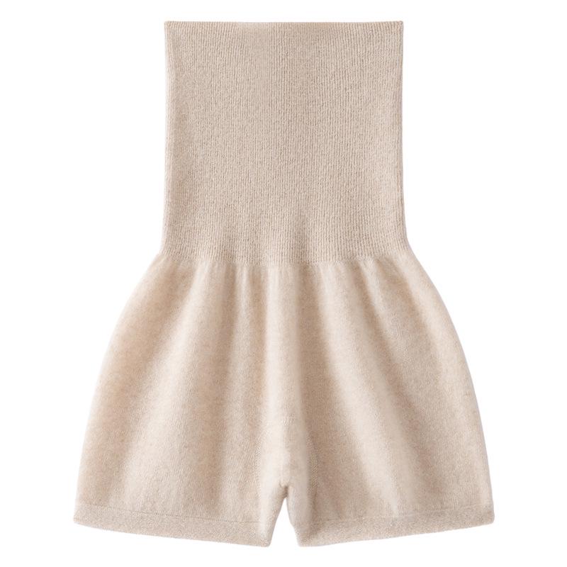 100% Pure Cashmere High-Waisted Warm Knit Base Layer Pants for Women's 2025 Autumn/Winter, Cold-Proof with Tummy Control.