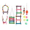 Bird Parakeet Toys Swing Hanging Standing Chewing Toy Hammock Climbing Ladder Bird Cage Colorful