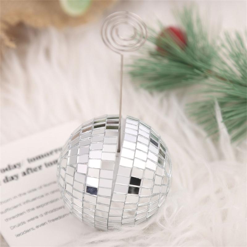 Elegant Disco Namecard For Event Desk Stand Table Number Holders Silver Place Card