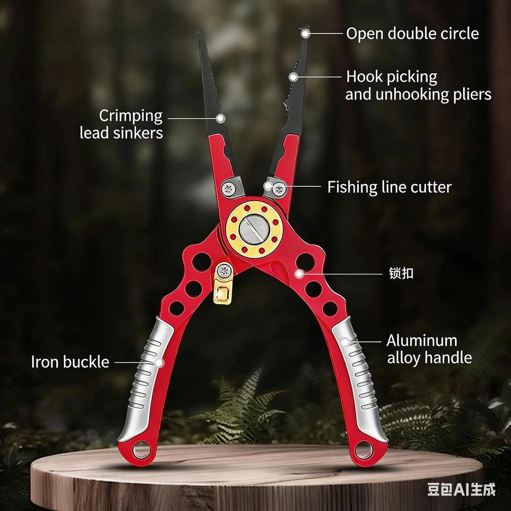 Multi-functional Fishing Pliers (Straight & Bent Jaws) — Hook Remover, Extended Hook Extraction Tool, and Fish Gripper