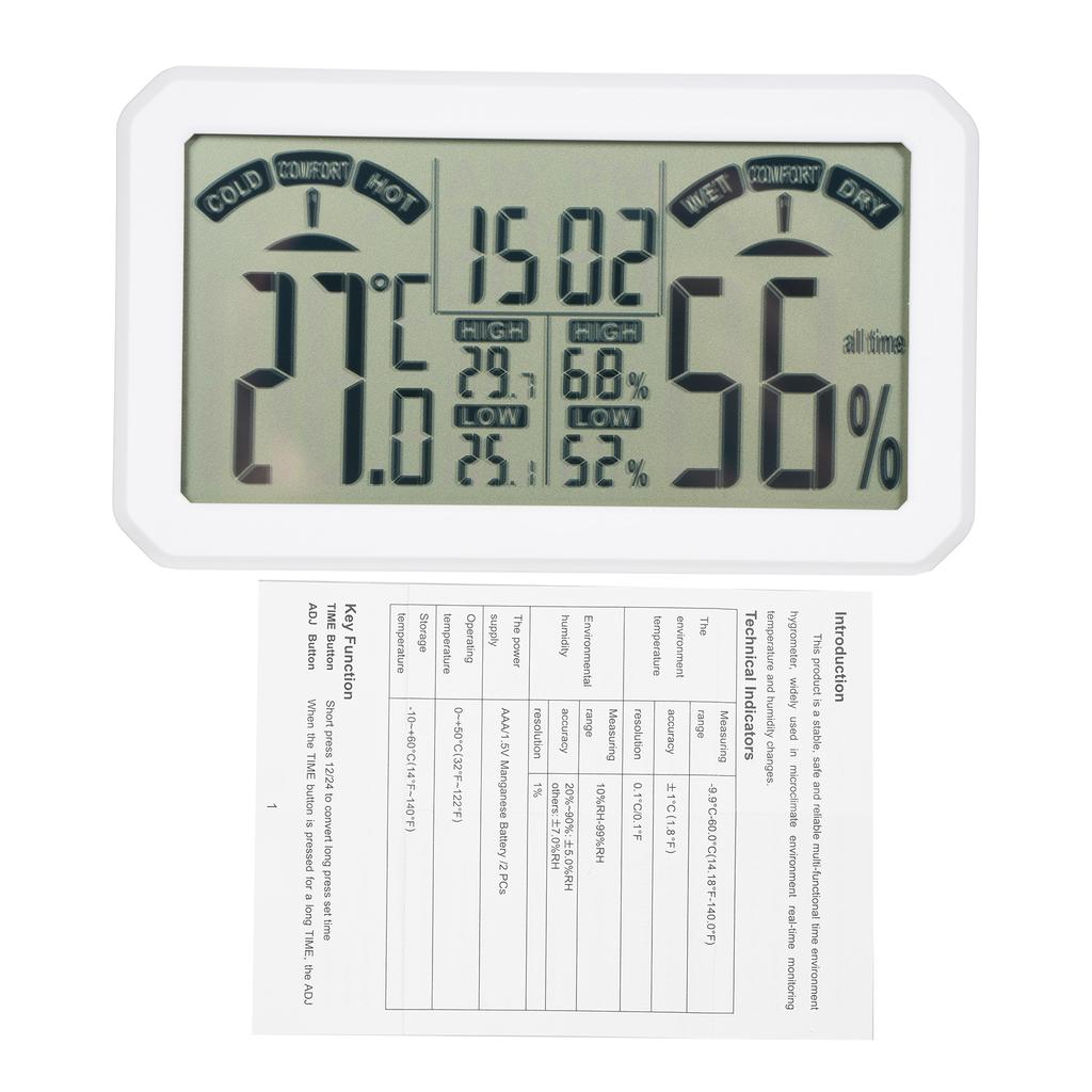 HABOTEST   Digital Hygrometer and Thermometer Indoor Humidity Meter Room Temperature Sensor with Stand and Hole Temperature and Humidity Monitor Ga