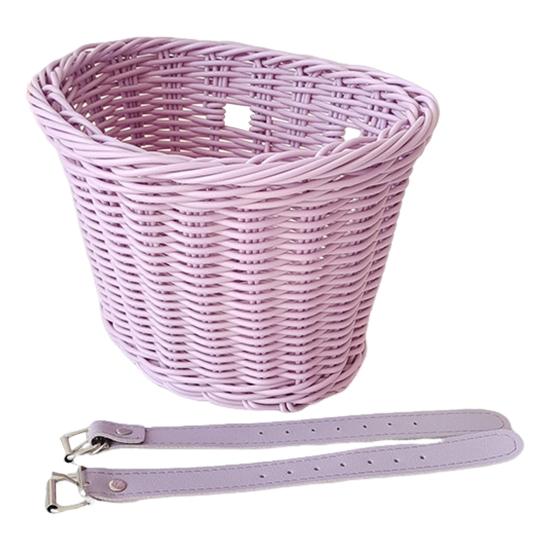 Sykkelkurv Stor kapasitet Sterk bærende Universal Enkel installasjon Håndvevd imitert rotting sykkelstyrekurv