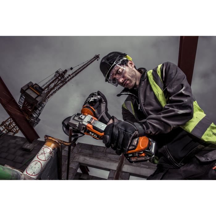 Aeg - meuleuse 125 mm 18v brushless, 11000 tr/min, sans batterie ni chargeur, en carton - bews18-125bl-0