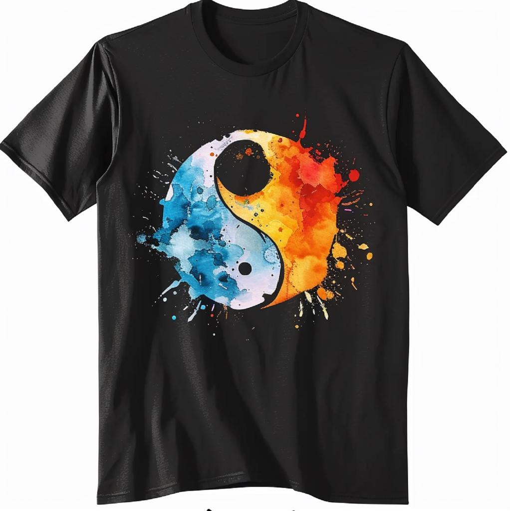 Yinyang Yoga Zen Yin Yang Meditation T-Shirt Chinese Kung Fu Tai Chi Clothes Men Clothing Graphic T Shirts Streetwear