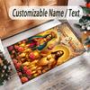 Valentine Love Theme Crystal Velvet Rug Personalized Custom Name Text Soft Floor Mat Home Decor