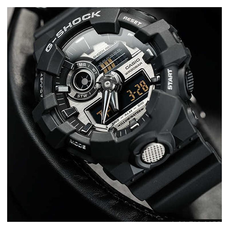 Casio G-SHOCK Colorful Waterproof and Shockproof Dual Display Fashion Trend Quartz Movement Resin Strap Japanese and Korean Watch Men's GA-710-1APR
