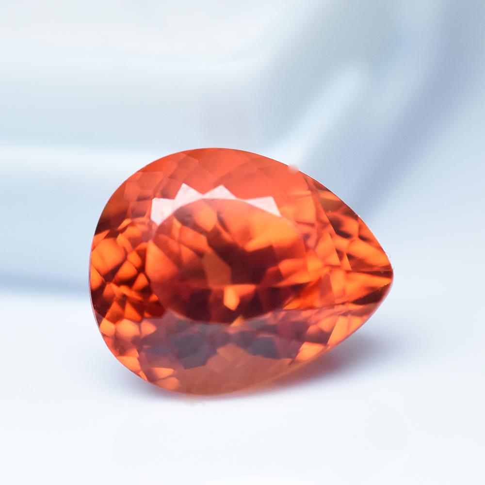 6.95 Ct Natural Orange Sapphire Pear Cut Loose Gemstone For Collection