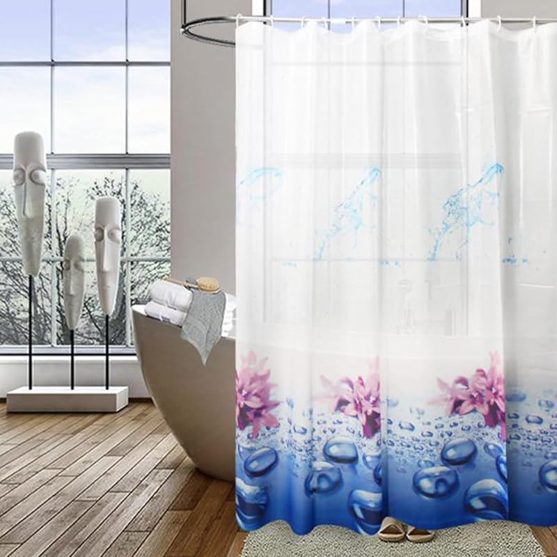 Shower Curtain Liner, 4G PEVA Green Leaf Shower Liner, Plastic Waterproof Shower Curta, 72x72 inch with Grommet Holes 3 Magnetic Weights