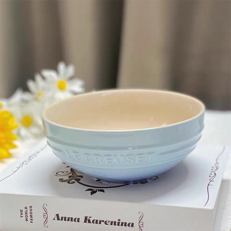Le Creuset Cool Color Cerc Bowl for Salad Soup Noodles Fruit Rice Round Multifunctional Dining Utensils French Sle Daily...