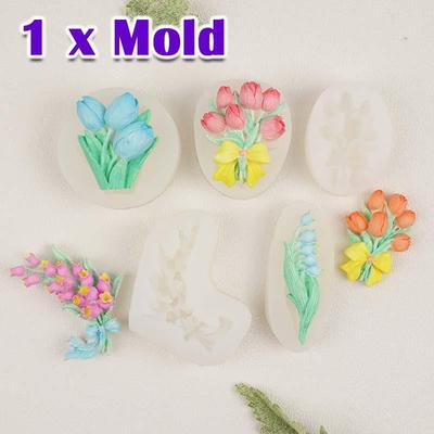 Stampo in Silicone per Fiori di Tulipano Fai da Te Torta Cioccolato Aromaterapia Gesso