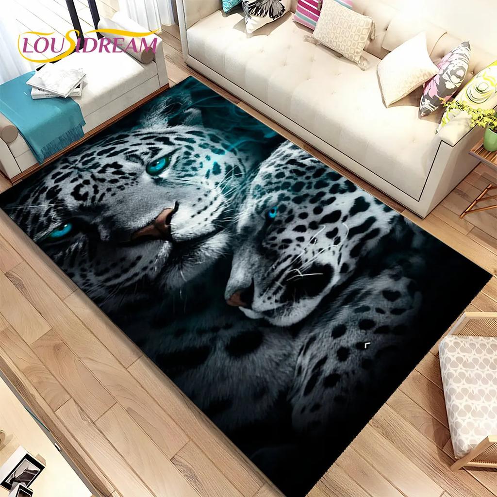 Beast Animal Tiger,Sabretooth Cartoon Area Rug,Carpet for Home Living Room Bedroom Sofa Doormat Kitchen Decor,Non-slip Floor Mat