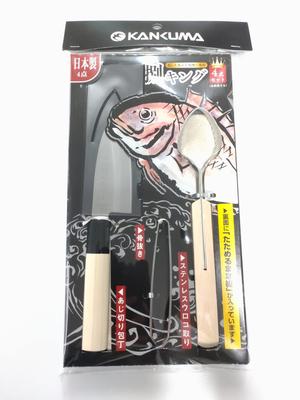 Kanda Deba Knife Made In Japan Scale Removal Handling Fish Handling Beginner Set 132237