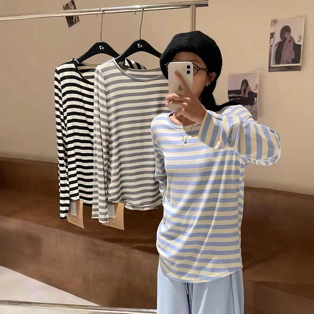 

Women s Plus Size Retro Color Block Long Sleeve T-Shirt One Size