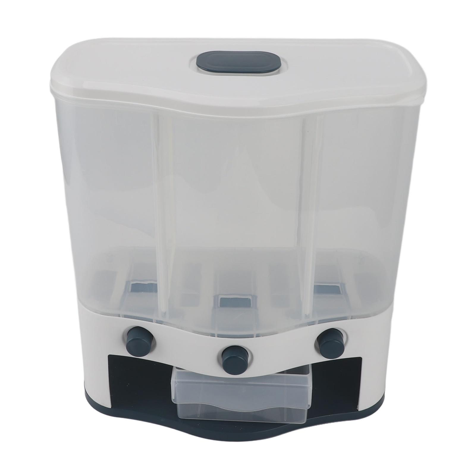 3-секционный диспенсер для хлопьев, герметичный контейнер для хранения сухого корма, настенный контейнер для хранения зерна, синий L