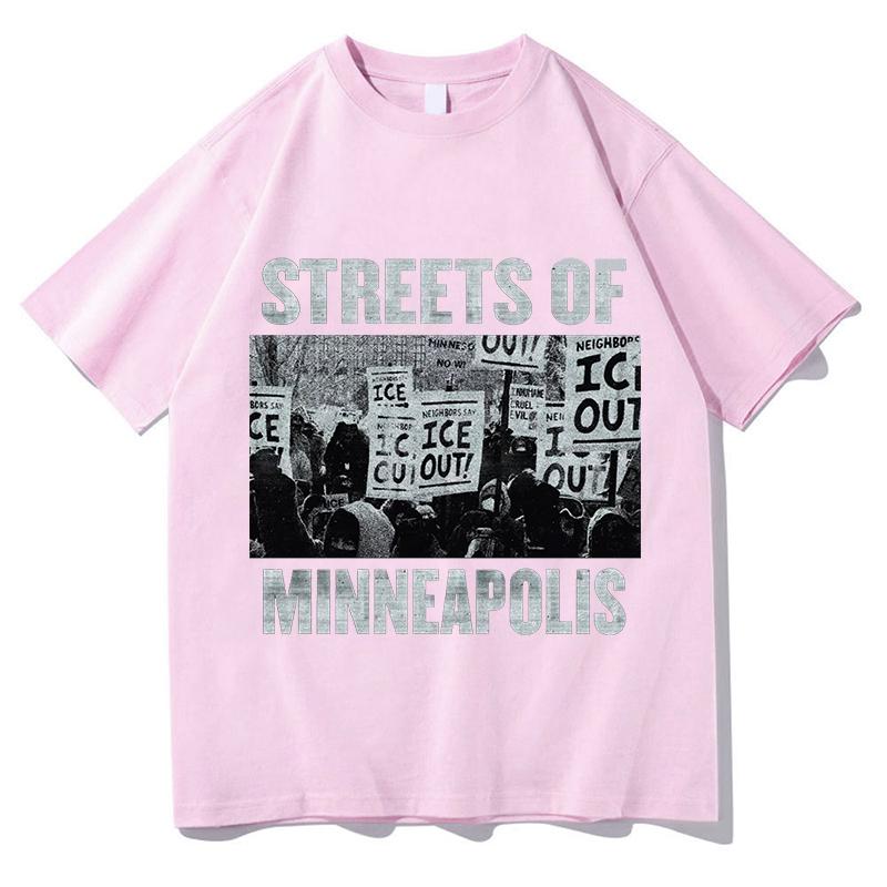 Bruce Springsteen Strade di Minneapolis Maglietta Carina Unisex Divertente Animale Meme Vestiti Tendenze Moda Donna Magliette Vintage