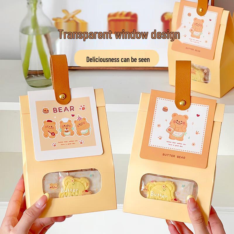 MEIDI Butter Bear Stand-Up Cookie Bags with Handle