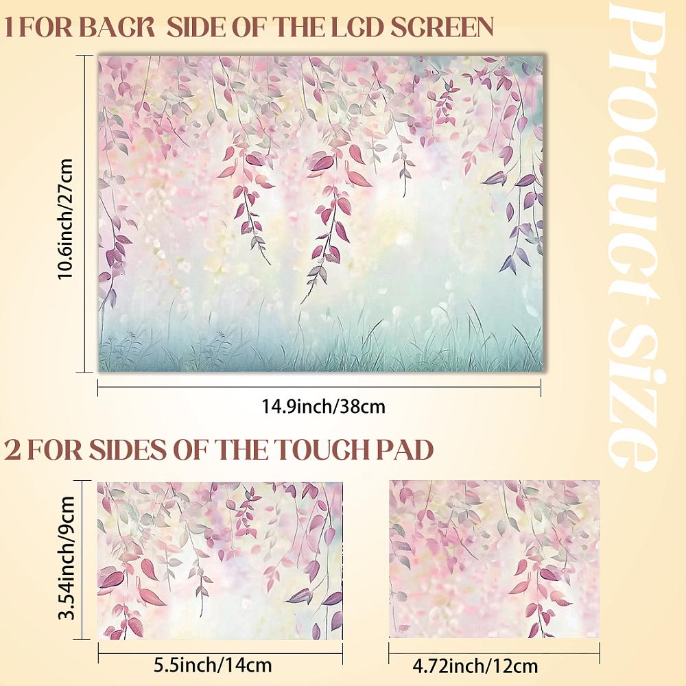 PVC Sticker for Laptop Leaf 90~270x120~380mm 3pcs/set