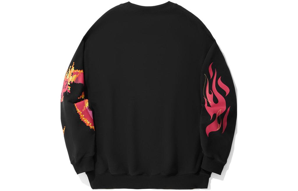 Li Ning Sweatshirts Men's Black Crew Neck Moderate Regular AWDU333-2