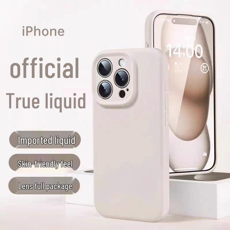 Liquid Silicone Case for iPhone 15 Pro Max with Full Lens Coverage