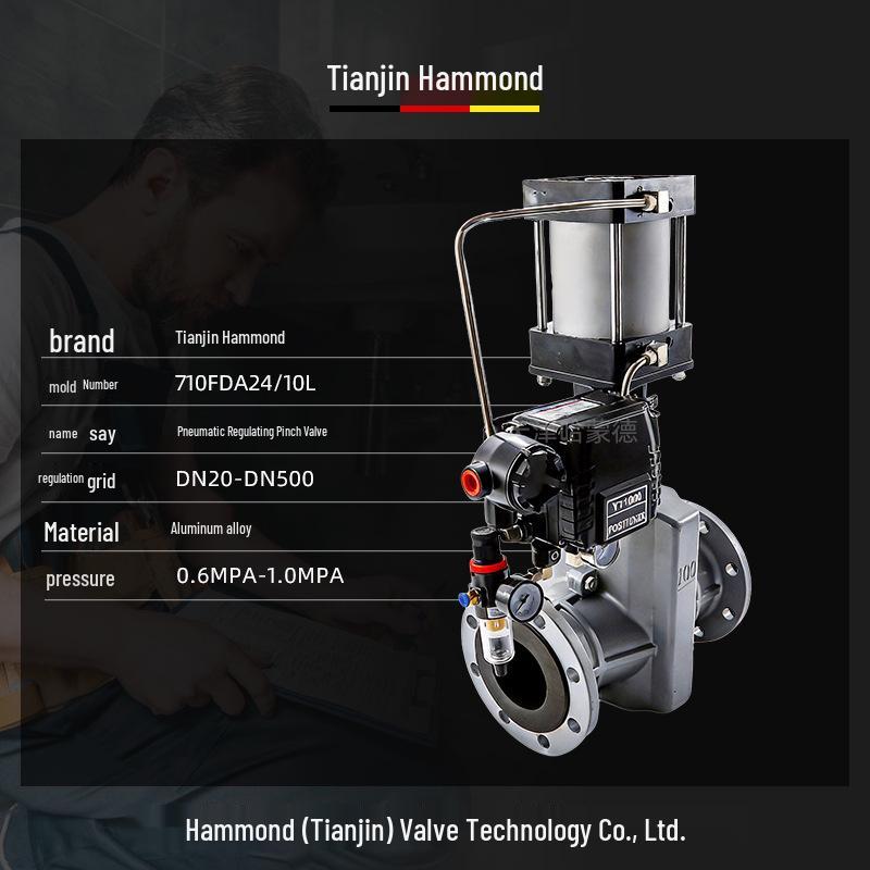 Hammond Aluminum Alloy Pneumatic Pinch Valve GJ641X-10L with Rubber Hose