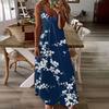 2026 neues europäisches und amerikanisches V-Ausschnitt Trägerkleid 3D-Druck Urlaubs-Strandkleid Damen Sommer locker schwingendes Kleid