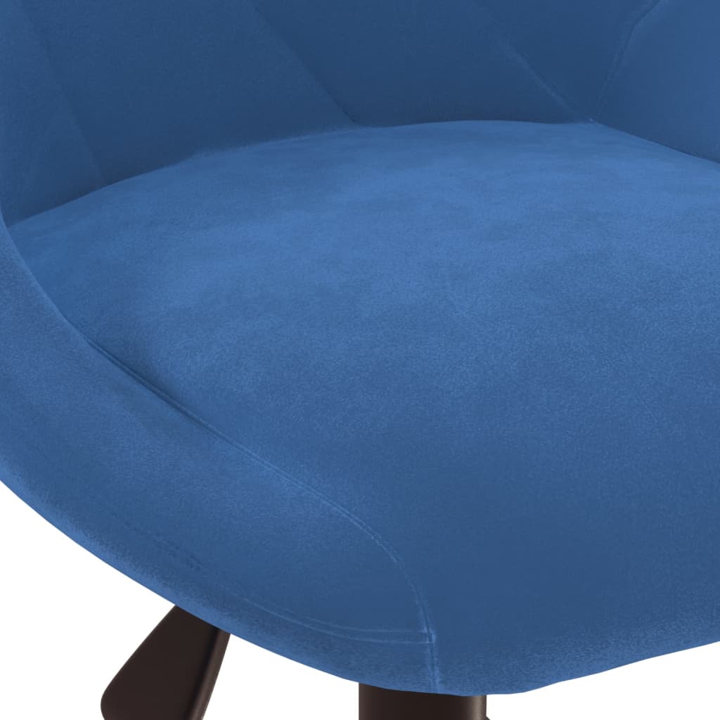 Vidaxl Swivel Office Chair, Blue, Upholstered In Velvet
