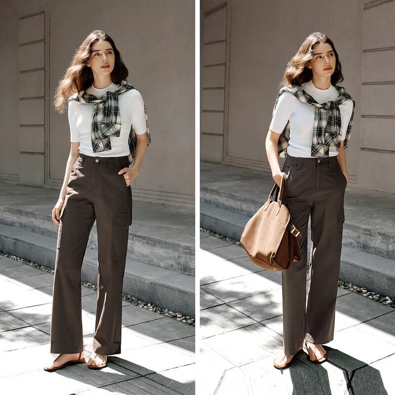 Semir Women's High-Waist Wide-Leg Cargo Pants