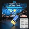 VENTION HCFLH 2m 8K/60Hz 4K/144Hz Mini DisplayPort To DisplayPort Cable Bi-Directional Mini DP To DP Wire