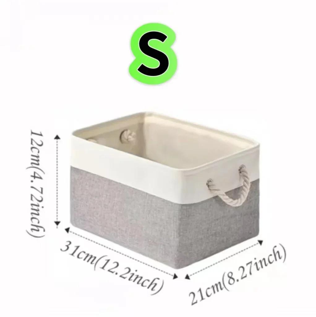 Foldable Storage Bins with Sturdy Cotton Handles Fabric Sundries Storage Basket for Home/Children's Toys/Wardrobe/Storage Basket