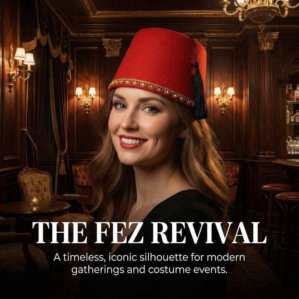 Breathable Felt Fez Cap Round Turkish Tassels Cap Tarboosh Fez Hat  Festival Supplies