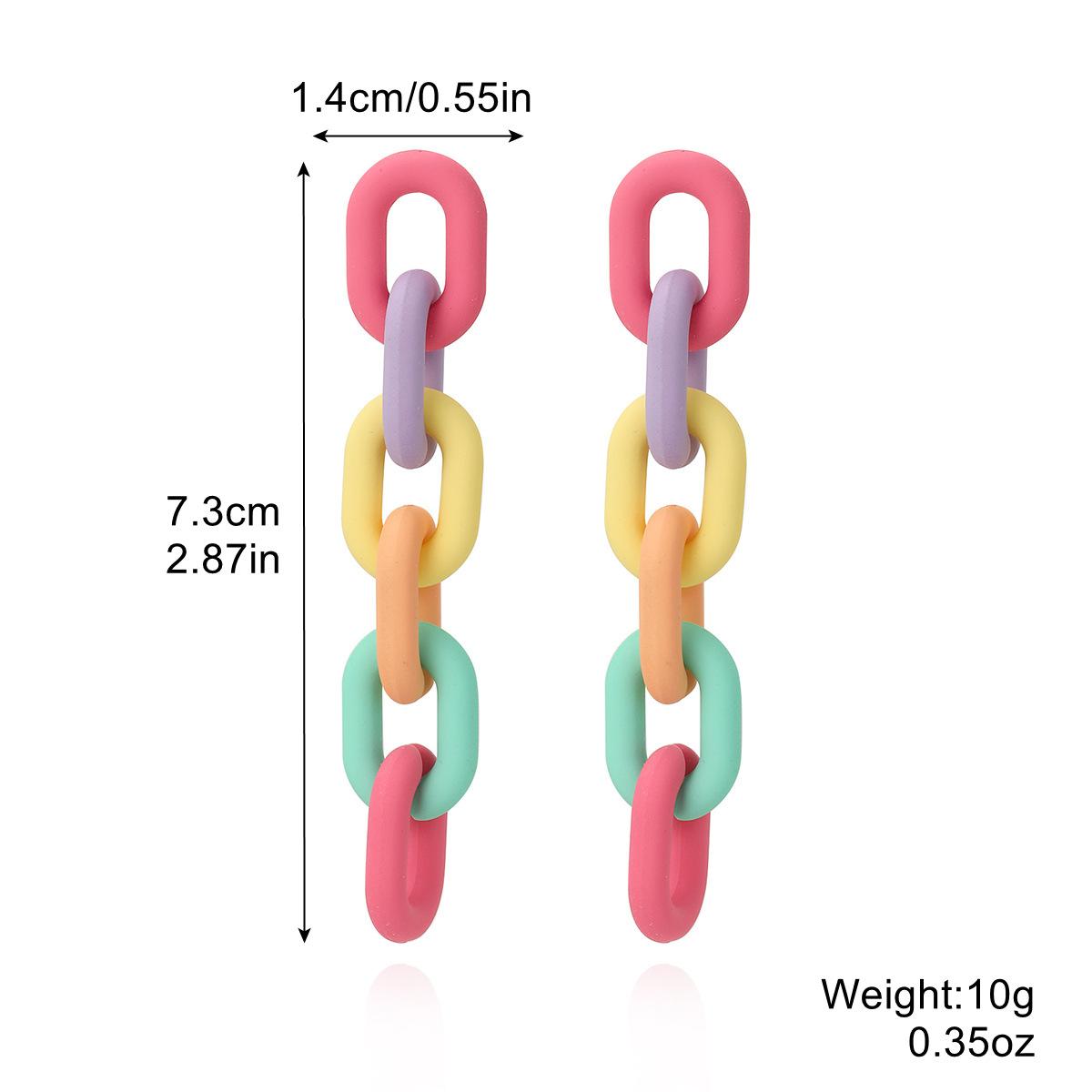 

Весенние и летние серьги Модные ветровые серьги Ins Macaron Dopamine Color Acrylic Chain Earrings Trendy Earrings 2025 Повседневные украшения