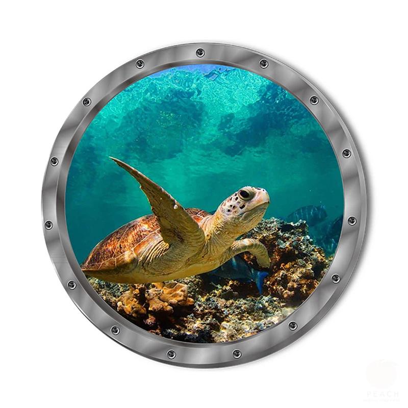 

Наклейки из ПВХ для ванной комнаты, наклейки на стену с подводной рыбой, водостойкие наклейки с изображением капибары, дельфина, черепахи, украшение для стиральной машины