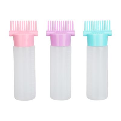 3 unidades Frasco Aplicador de Pente de Raiz para Tintura de Cabelo Escala Graduada Squeeze Aplicador de Óleo de Cabelo Pincel 6