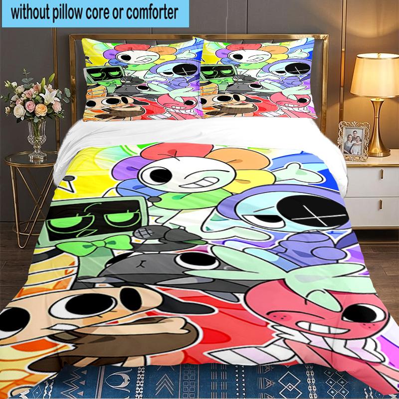 Colorful Cartoon Dandy 3PCS Bedding set,Ideal for 1pc Duvet Cover And 2pcs Pillowcases Perfect for Fan gift,Ideal for Bedroom, Dormitory