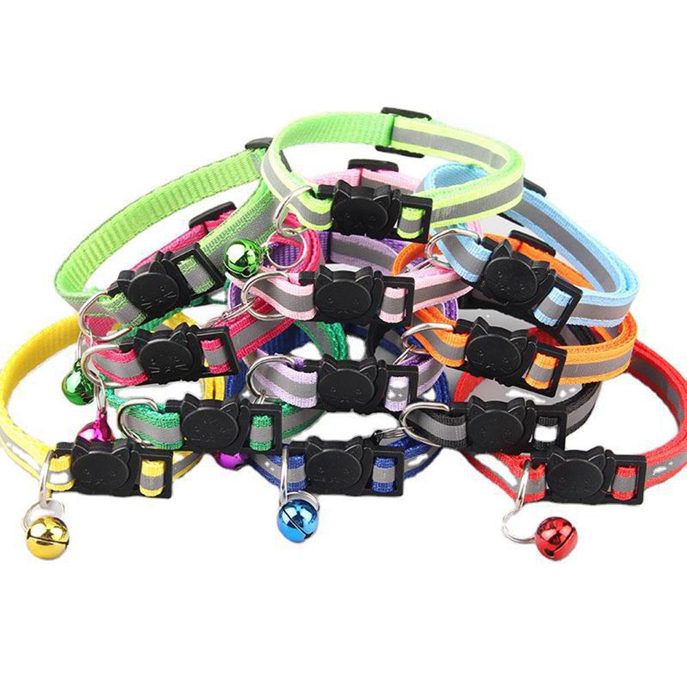 Collier Réfléchissant Anti-étranglement pour Chat Collier Ras du Cou Collier pour Chiot Nouveau-né Collier d'Identification pour Chien Collier Coloré à Clochette pour Chats Produits pour Animaux de Compagnie Chatons
