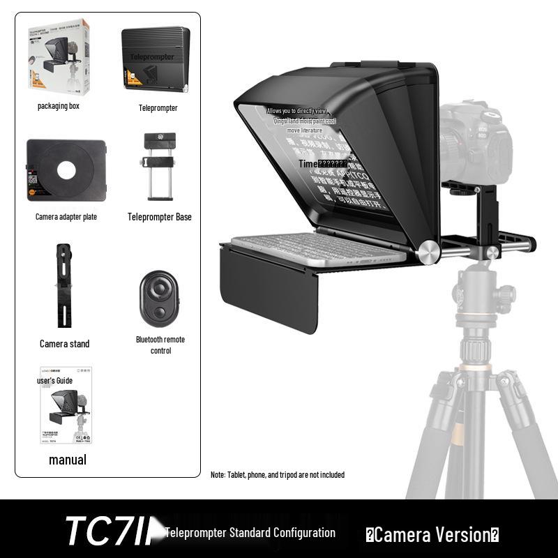 TC7II Large Screen Teleprompter for Poetry Recitation - Mobile & Camera Compatible