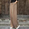 Women's Spring/Summer Linen Wide-Leg Pants Versatile Artistic Casual Trousers