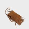Suede Niche Boho Fringe Phone Bag American Ethnic Style Matte Mini Shoulder Crossbody Purse